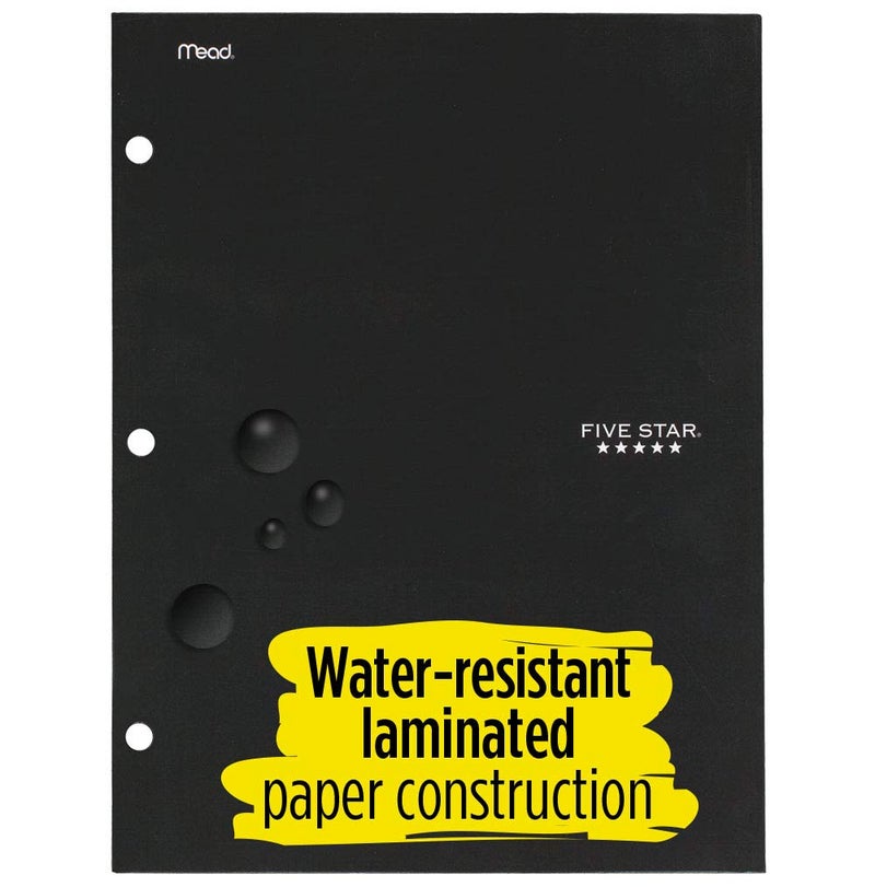 Five Star 4 Pocket Folder, 2 Pocket Folder Plus 2 Additional Pockets, Black (72093) - Image 4